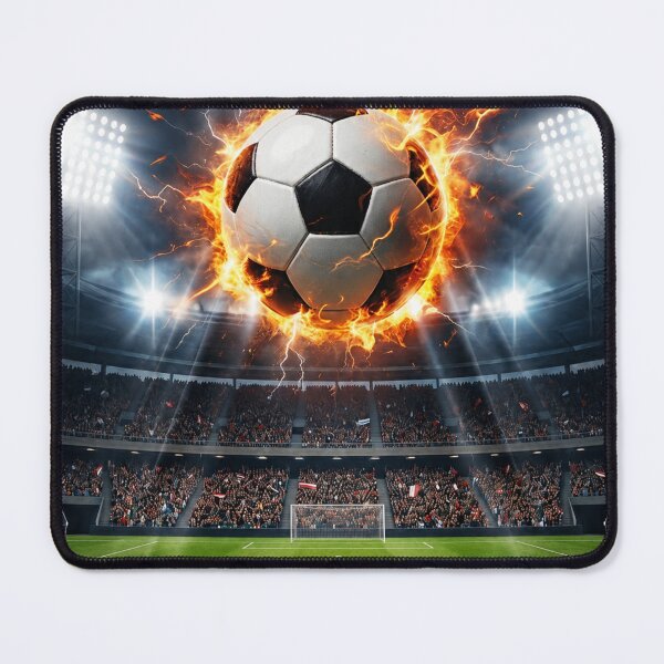 Item preview, Flaming Soccer Ball In Stadium designed and sold by KI-Kunstwerk.
