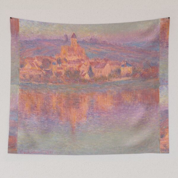 Item preview, Pink Sunset Village Reflected on River designed and sold by artofuniverse.