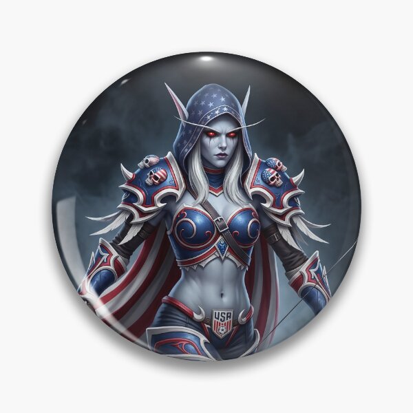 Item preview, Sylvanas Windrunner USA Football Jersey - Banshee Queen Soccer Emblem V2 designed and sold by InspirAI.