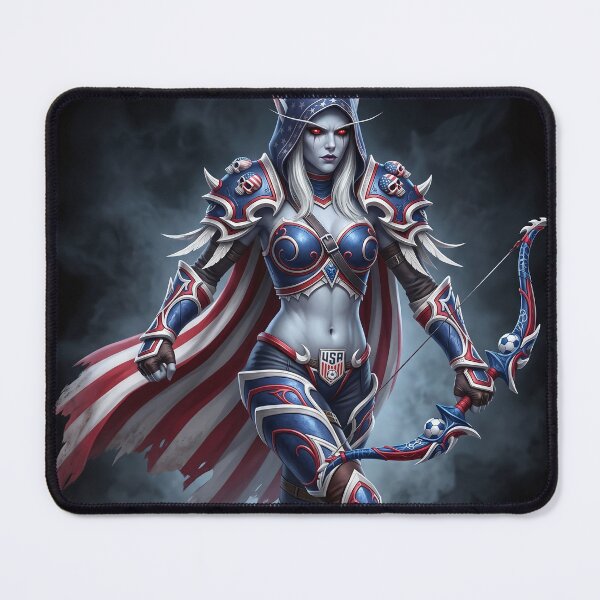 Item preview, Sylvanas Windrunner USA Football Jersey - Banshee Queen Soccer Emblem V2 designed and sold by InspirAI.