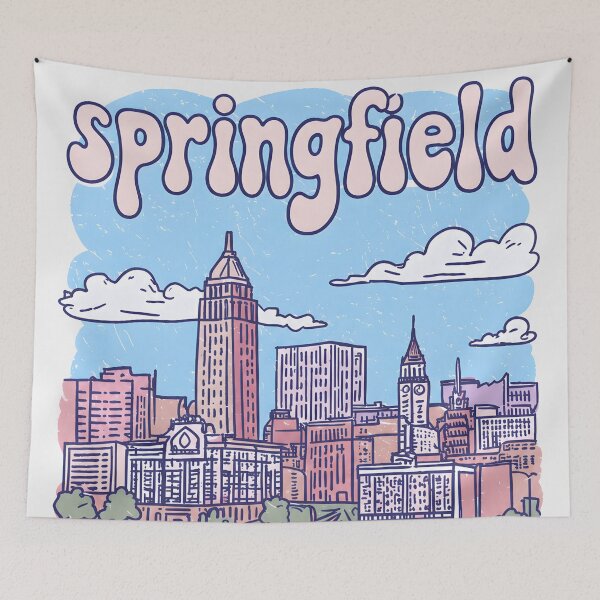 Aperçu de l'œuvre Springfield, Massachusetts, une jolie silhouette pastel créée et vendue par HowToCanadian.