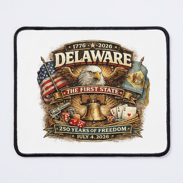 Item preview, Delaware, first state USA 250 Years of Freedom 1776-2026 designed and sold by Hookesmode.