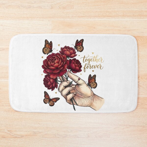 Item preview, Together Forever – Line Art Hand Red Peonies Monarch Butterfly designed and sold by Good Vibes .