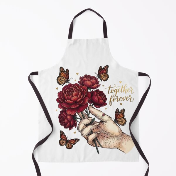 Item preview, Together Forever – Line Art Hand Red Peonies Monarch Butterfly designed and sold by Good Vibes .