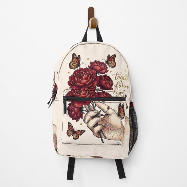 Item preview, Together Forever – Line Art Hand Red Peonies Monarch Butterfly designed and sold by Good Vibes .