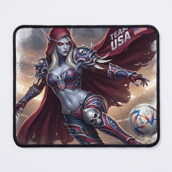 Item preview, Sylvanas Windrunner USA Football Jersey - Banshee Queen Soccer Emblem V3 designed and sold by InspirAI.