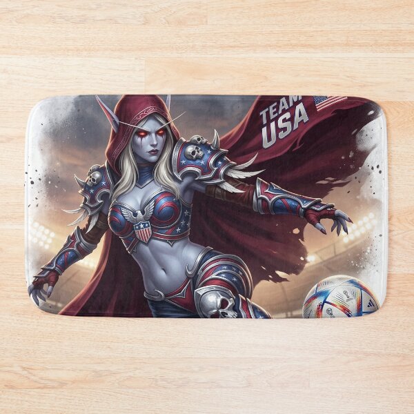 Item preview, Sylvanas Windrunner USA Football Jersey - Banshee Queen Soccer Emblem V3 designed and sold by InspirAI.