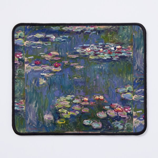 Item preview, Pink Water Lilies on Blue Pond designed and sold by artofuniverse.