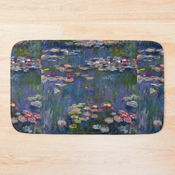 Item preview, Pink Water Lilies on Blue Pond designed and sold by artofuniverse.
