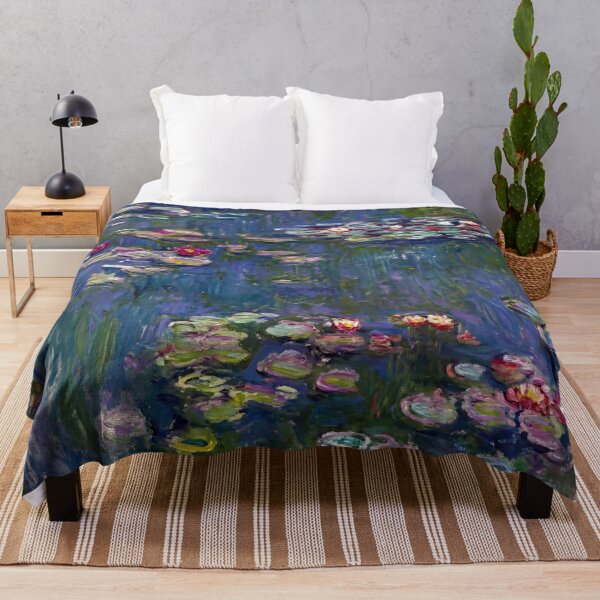 Item preview, Pink Water Lilies on Blue Pond designed and sold by artofuniverse.