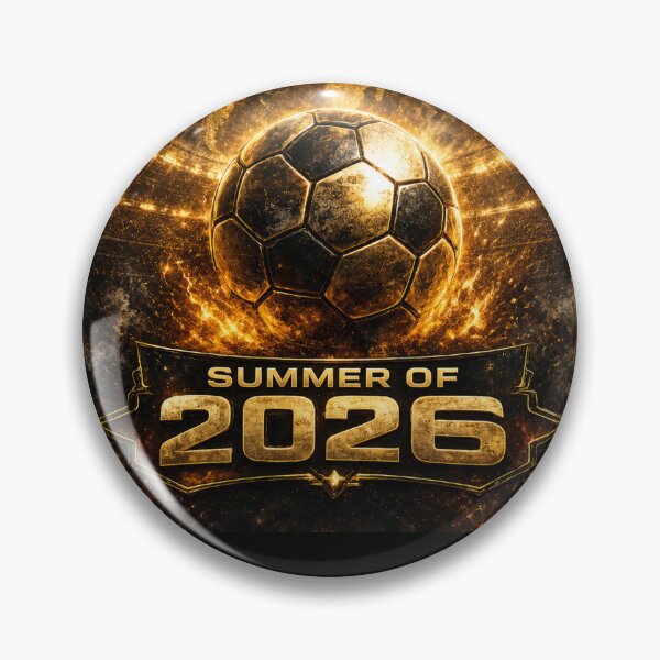 Artikelvorschau, Goldener Fußball Sommer von 2026 entworfen und verkauft von KI-Kunstwerk.