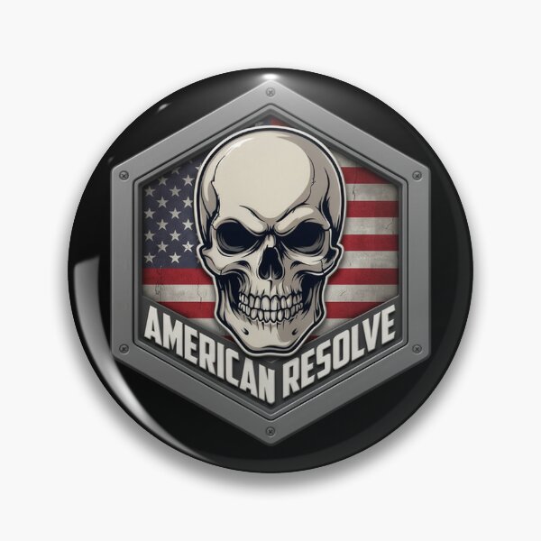 Item preview, American Resolve Skull Flag Emblem designed and sold by OldGloryForge.