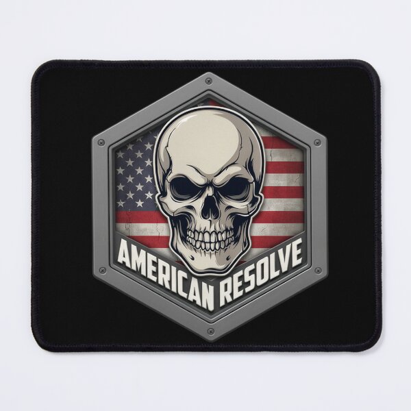 Item preview, American Resolve Skull Flag Emblem designed and sold by OldGloryForge.