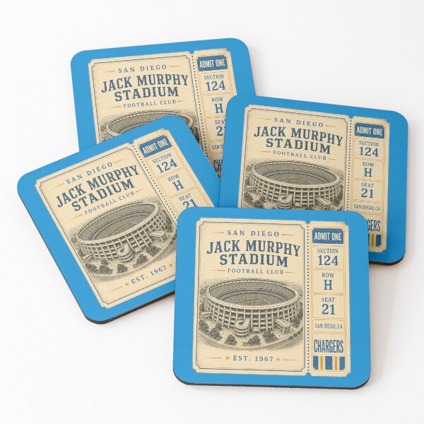Artikelvorschau, Vintage-Ticket für das Jack Murphy Stadium, Retro-Footballstadion der San Diego Chargers entworfen und verkauft von GhostDawgs.