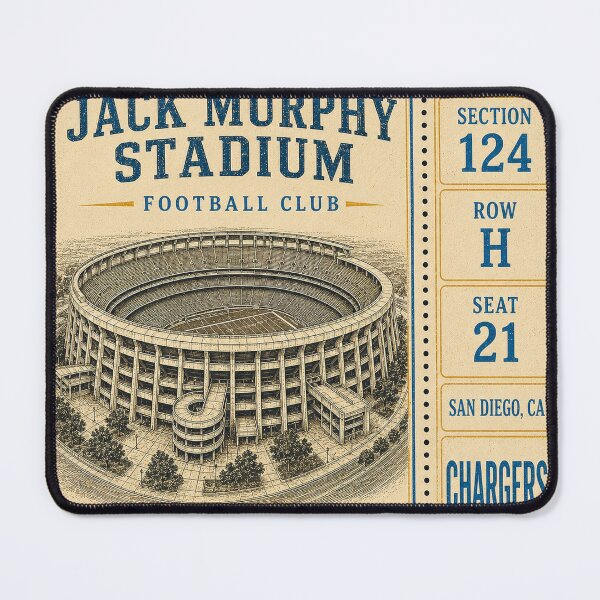 Item preview, itle Jack Murphy Stadium Vintage Ticket, San Diego Chargers Retro Football Stadium designed and sold by GhostDawgs.