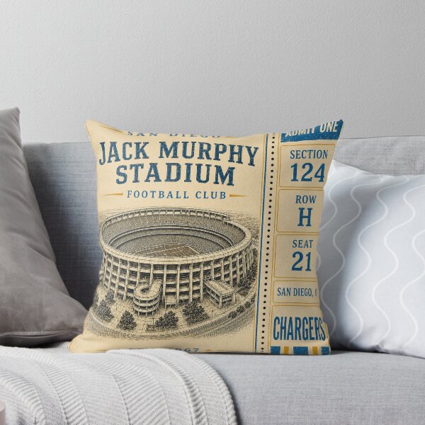 Item preview, itle  Jack Murphy Stadium Vintage Ticket, San Diego Chargers Retro Football Stadium designed and sold by GhostDawgs.