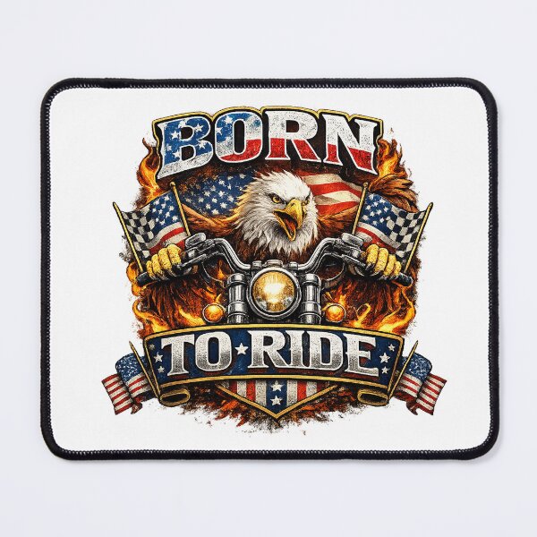 Item preview, Born To Ride Patriotic Biker Eagle Motorcycle Shirt designed and sold by Hookesmode.