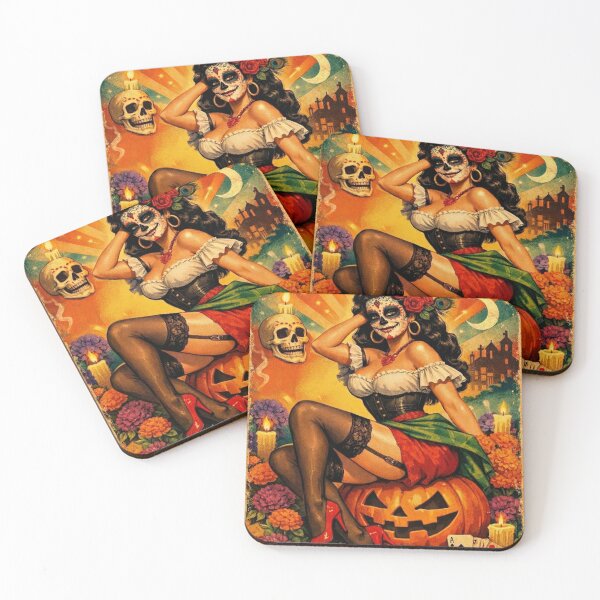 Item preview, Mexican Catrina Pin Up Girl Day of the Dead Vintage designed and sold by JonelleTshirts.