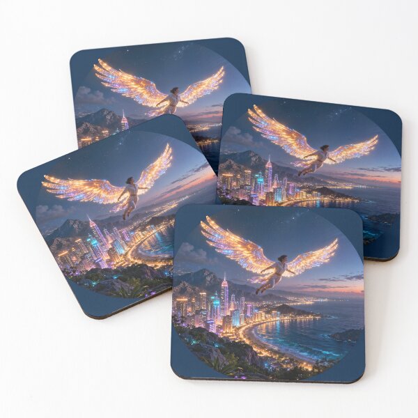Item preview, Golden glow over the nighttime civilization designed and sold by KunstGeist.