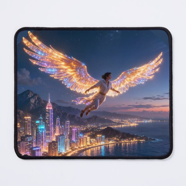 Item preview, Golden glow over the nighttime civilization designed and sold by KunstGeist.