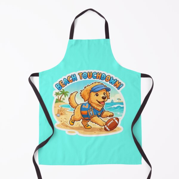 Item preview, Beach Touchdown Summer Puppy Football Lover Design designed and sold by ExploreAura Studio.