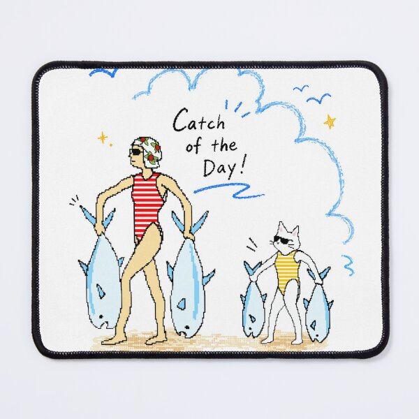 Item preview, Catch of the Day! Retro Summer Pixel Art designed and sold by Pixel Animal.