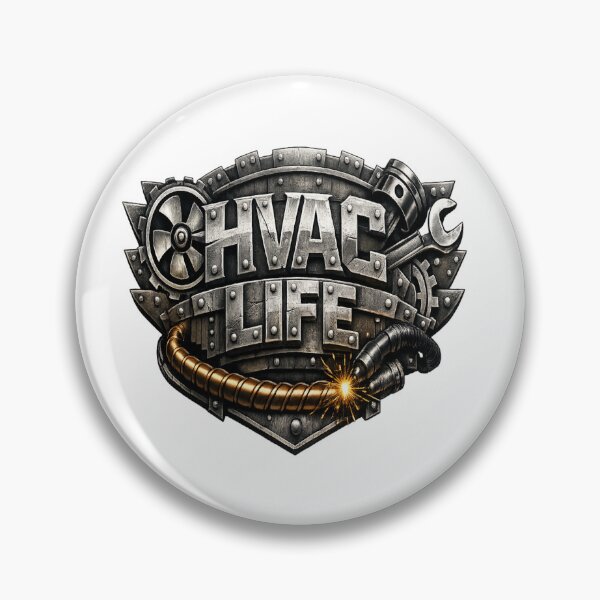 Item preview, HVAC Life Industrial Metal Emblem - HVAC Tech Gift designed and sold by FrozenHeat97.