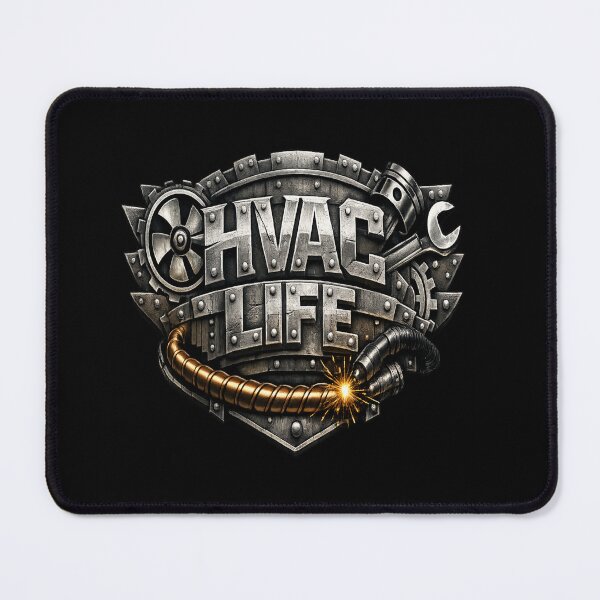 Item preview, HVAC Life Industrial Metal Emblem - HVAC Tech Gift designed and sold by FrozenHeat97.