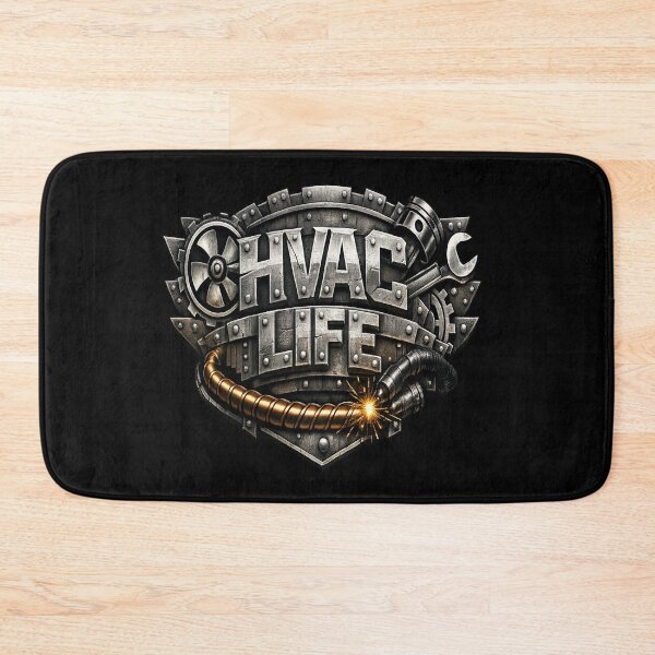 Item preview, HVAC Life Industrial Metal Emblem - HVAC Tech Gift designed and sold by FrozenHeat97.