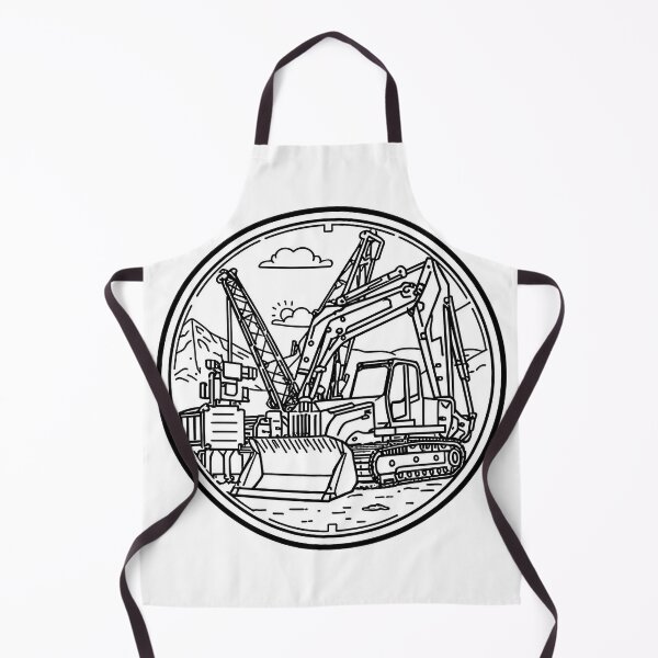 Item preview, Heavy Construction Equipment Line Art Excavator Badge Design designed and sold by Evergreen Horizon Works.