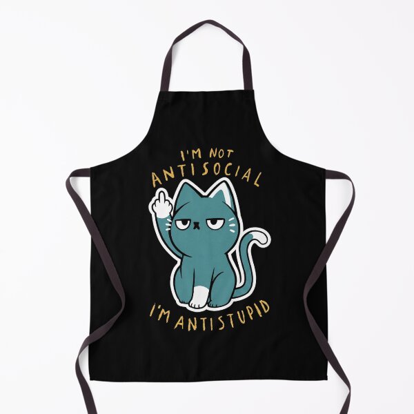 Item preview, I'm Not Antisocial I'm Antistupid Funny Rude Cat Sarcasm T-Shirt designed and sold by ArcaneArtistry.