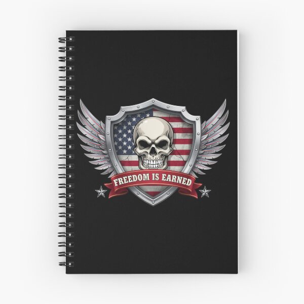 Item preview, Freedom Is Earned Skull Winged Shield designed and sold by OldGloryForge.