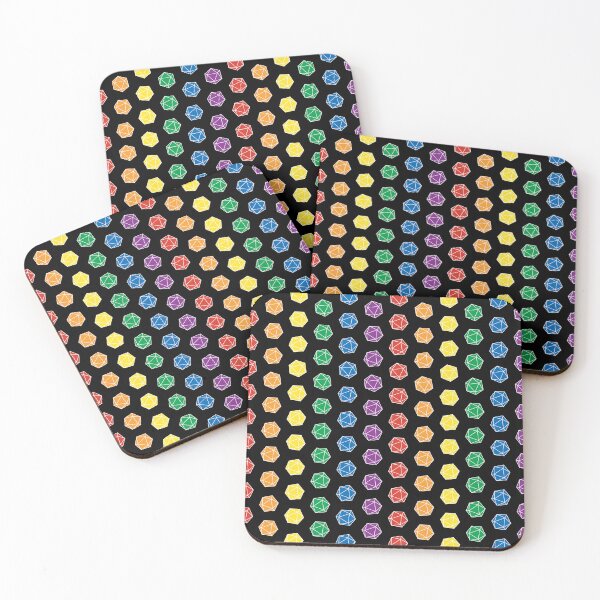 Item preview, Rainbow D20 Dice Pattern | Colorful Tabletop RPG Gaming Design designed and sold by Hallowed Artistry.