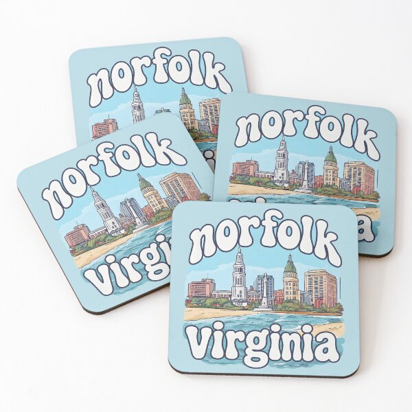 Item preview, Norfolk Virginia Cute Pastel Skyline designed and sold by HowToCanadian.