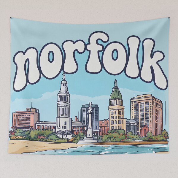Item preview, Norfolk Virginia Cute Pastel Skyline designed and sold by HowToCanadian.
