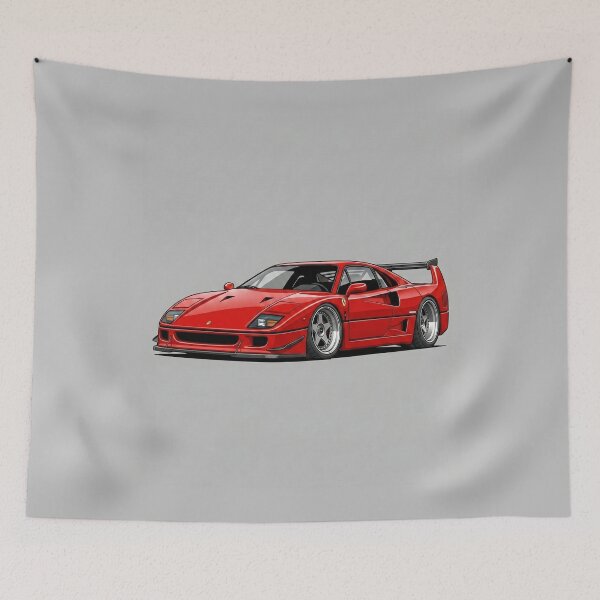 Item preview, Ferrari F40 Classic Retro Supercar Illustration Art designed and sold by Motorline44.