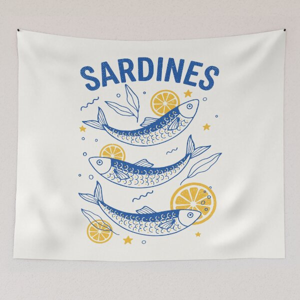 Item preview, Sardines Tin Fish Retro Summer Mediterranean Coastal  designed and sold by Y-Vibes.