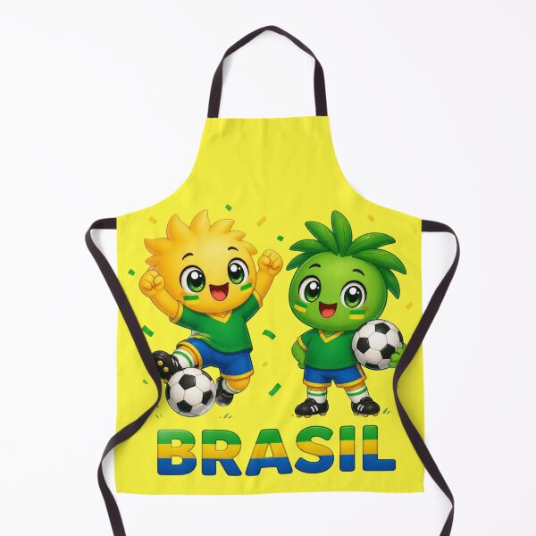 Item preview, Brazil Kawaii Football Mascot Duo Cartoon designed and sold by World-of-Magic.