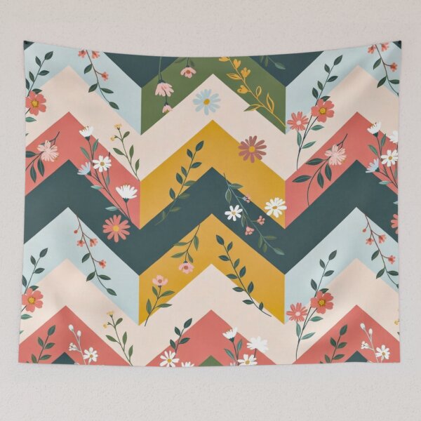 Item preview, Colorful Chevron Floral Pattern Design designed and sold by IntelliMindDesigns.