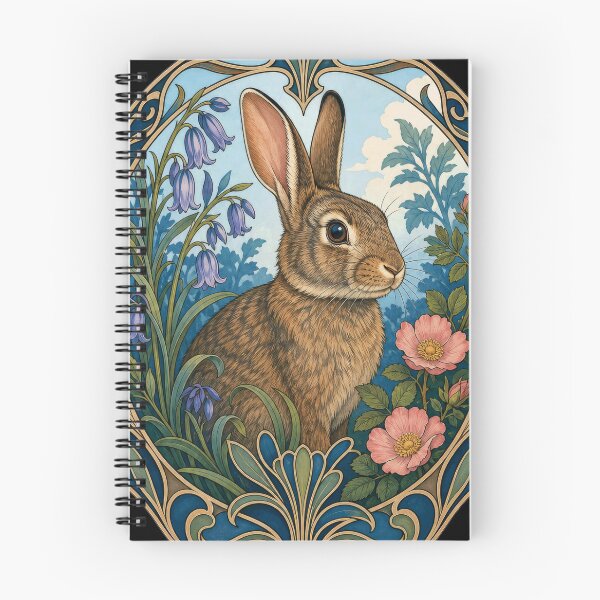 Item preview, Cottontail Rabbit Art Nouveau Floral Frame designed and sold by AntiqueImages.
