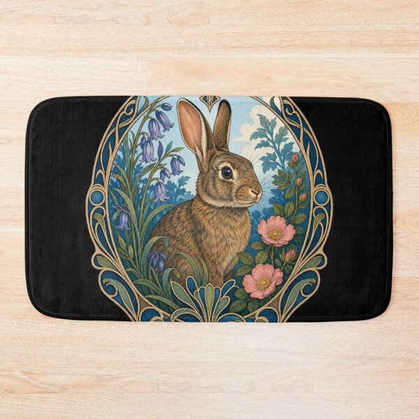 Item preview, Cottontail Rabbit Art Nouveau Floral Frame designed and sold by AntiqueImages.