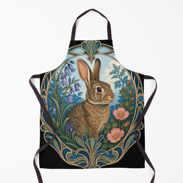 Item preview, Cottontail Rabbit Art Nouveau Floral Frame designed and sold by AntiqueImages.