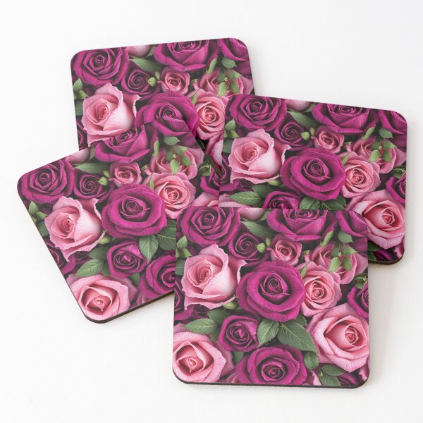 Item preview, Vibrant Pink Rose Bouquet Floral Art designed and sold by IntelliMindDesigns.
