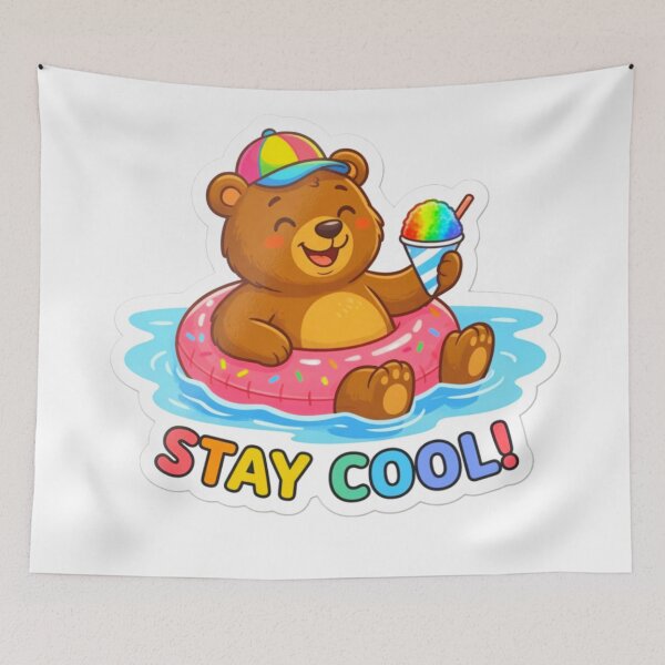 Item preview, Cute Bear Summer Sticker - Stay Cool  designed and sold by ExploreAura Studio.