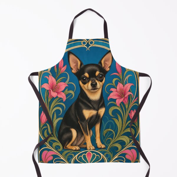 Item preview, Black Tan Chihuahua Art Nouveau Dog Lover designed and sold by AntiqueImages.