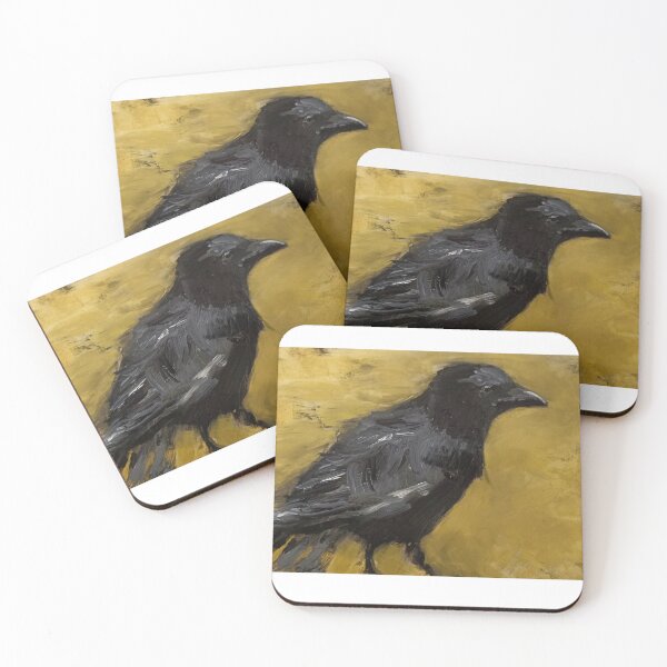 Item preview, Striking Raven in Black and Gold Original Art designed and sold by BuckaBaby.