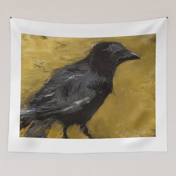 Item preview, Striking Raven in Black and Gold Original Art designed and sold by BuckaBaby.