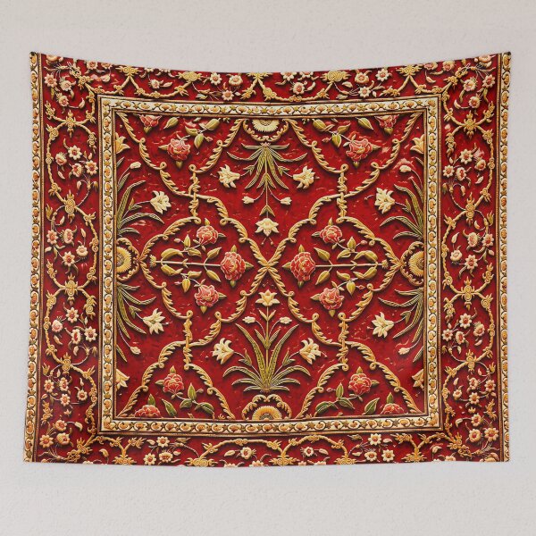 Item preview, Mughal Pashmina 17th Century Imperial Carpet Print designed and sold by Vicky Brago-Mitchell®.