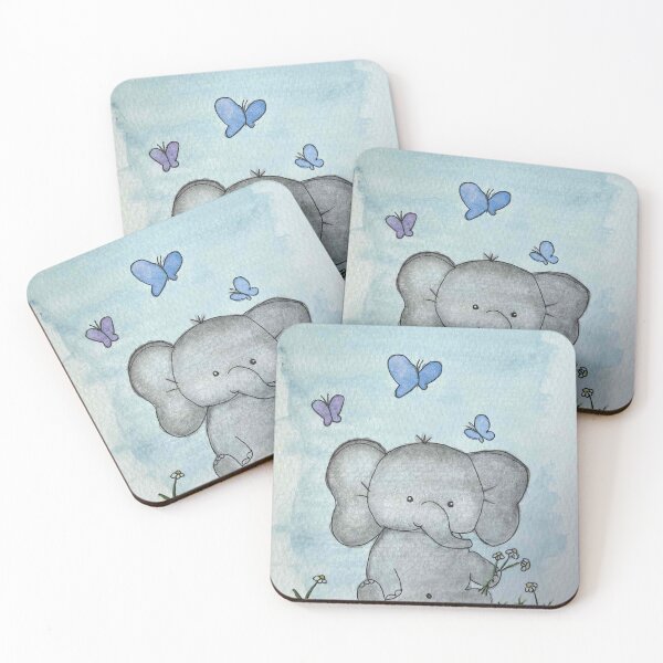 Item preview, Gentle Sitting Elephant - Nursery Watercolor Illustration designed and sold by Seasons Change.