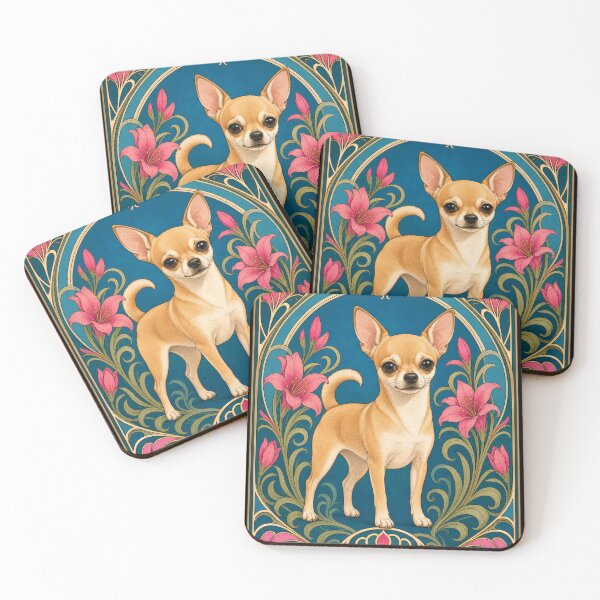 Item preview, Fawn Chihuahua Cute Art Nouveau designed and sold by AntiqueImages.